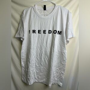 3/$15 Freedom White Short Sleeve Tee
